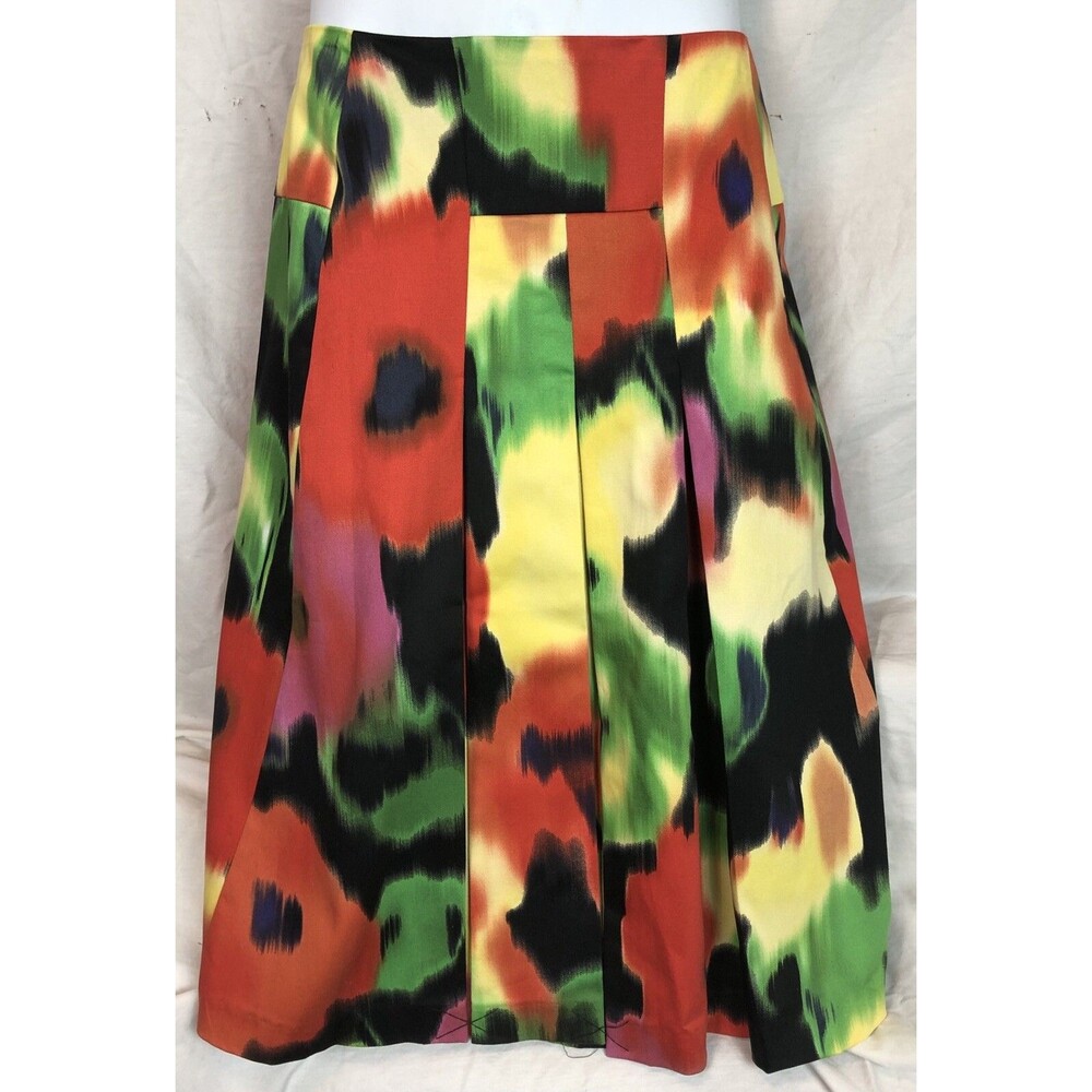 Nwt Attention A-Line pleated skirt 16 Colorful Below Knee 36”W Stretch Festival